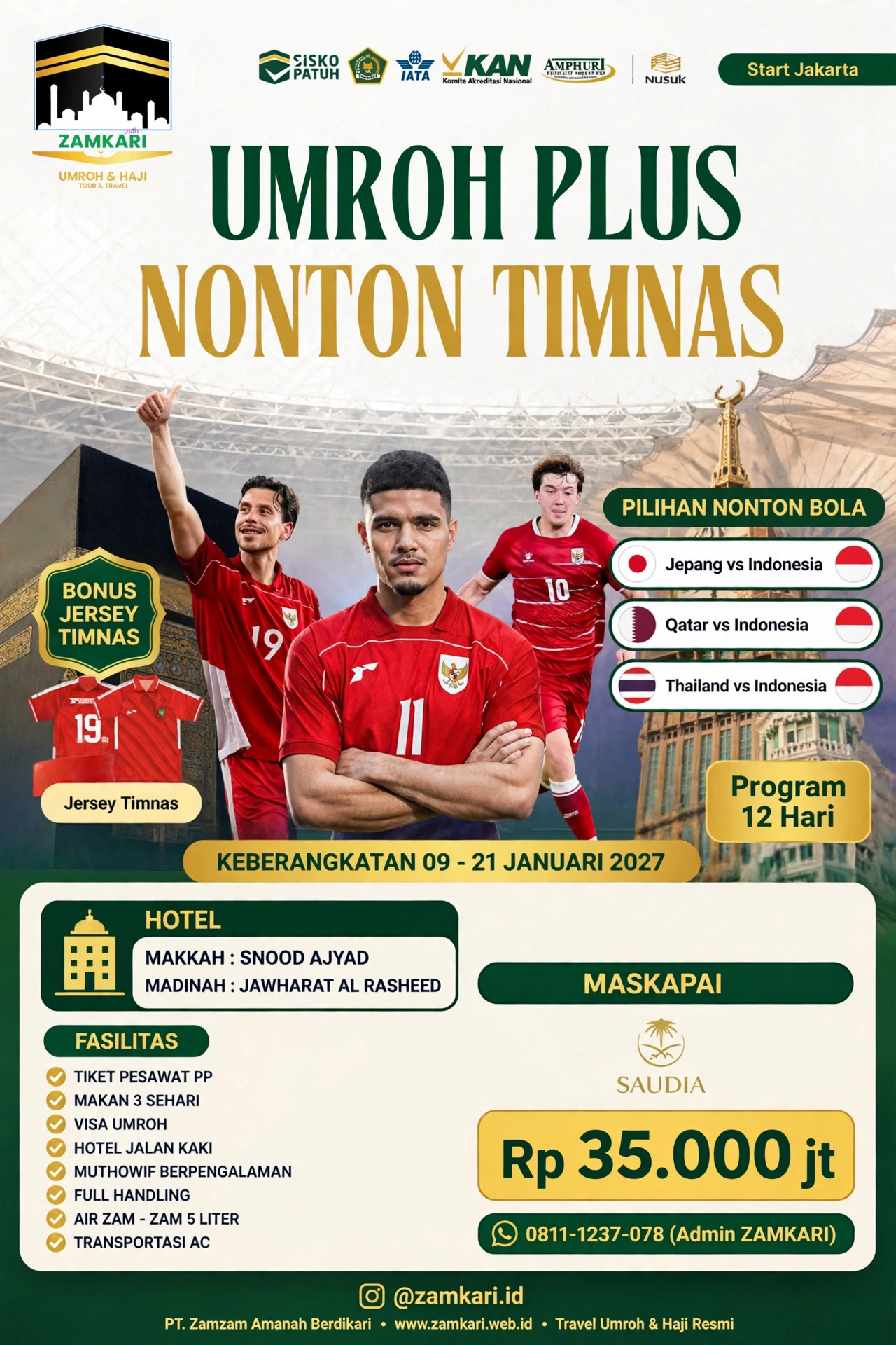 Flyer Umroh Plus Nonton Timnas Zamkari